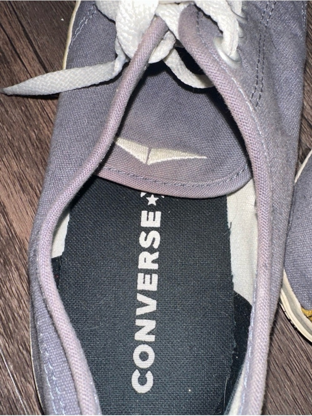 Converse Jack Purcell Low Top Canvas Sneakers in Gray with Yellow Heel Tab - Picture 4 of 4